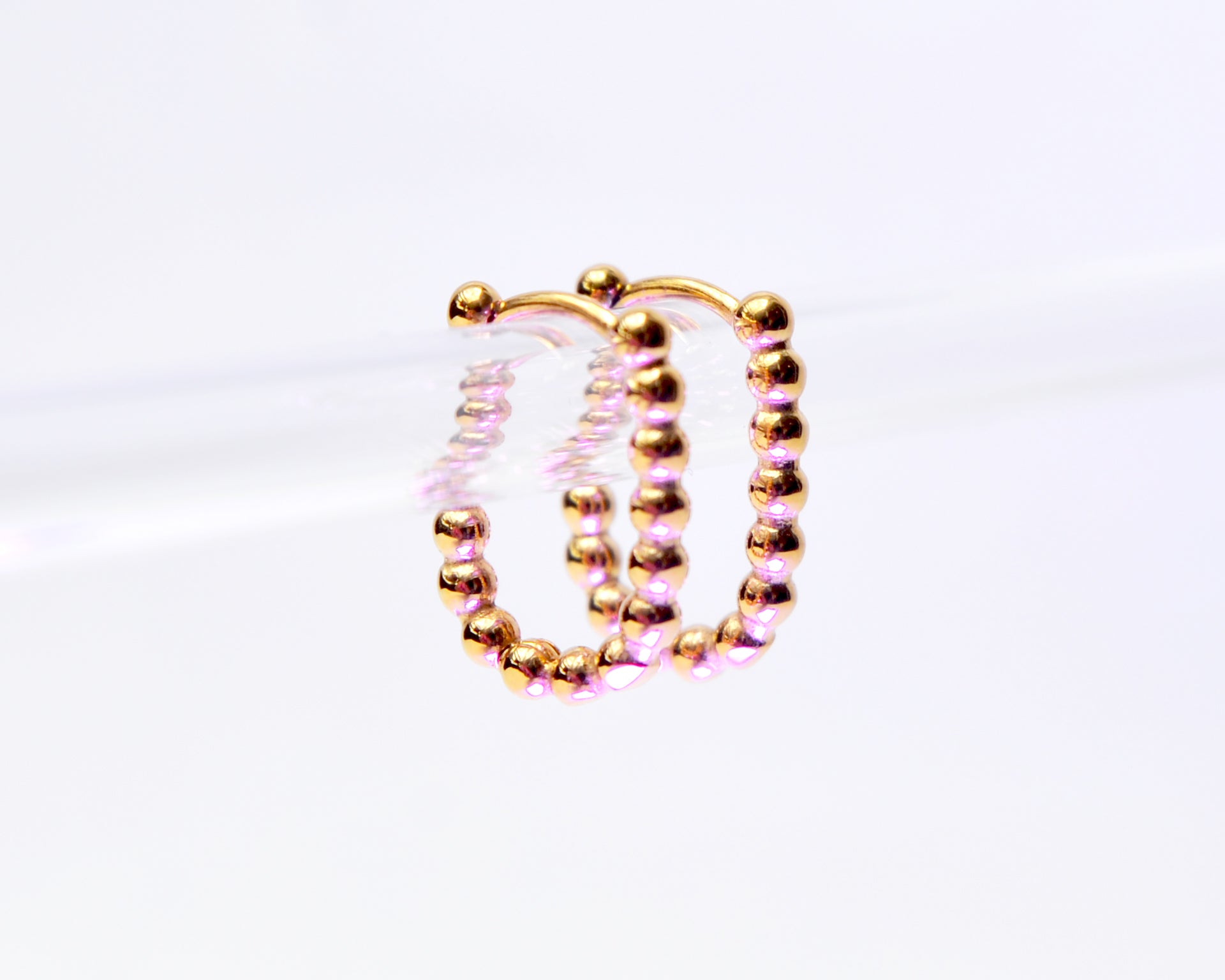 Ciara's Small Charm Hoop Earrings, pink light 