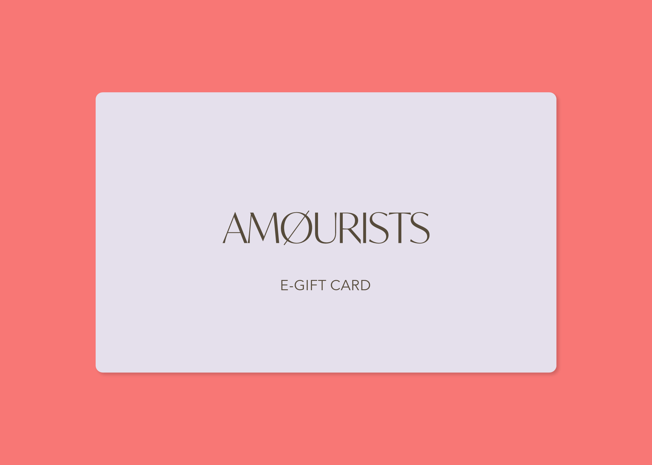 E-Gift Cards peach background- Pearl Medium Drop Hoop Earrings on Amourists eco Pouch - Gold plated, waterproof, tarnish-free, and long-lasting. Packaged in eco-friendly materials.