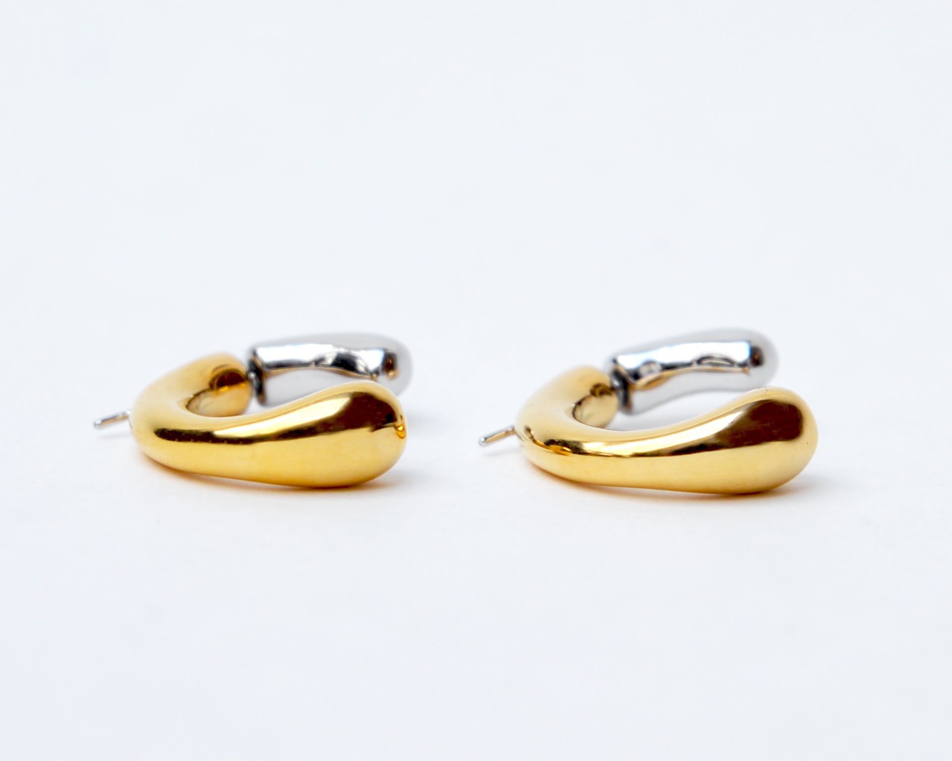 Side view of Medora Duo-Colour Stud Earrings
