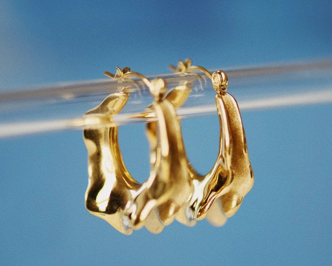 Beautiful hoops, Antonia medium Irregular Gold Hoop Earrings