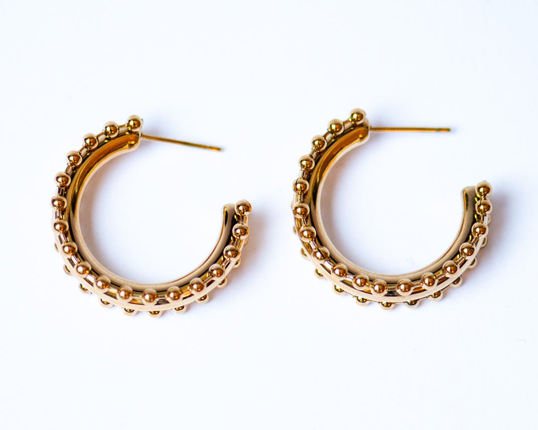 Amourists Mystical Gold Hoop earrings in white background