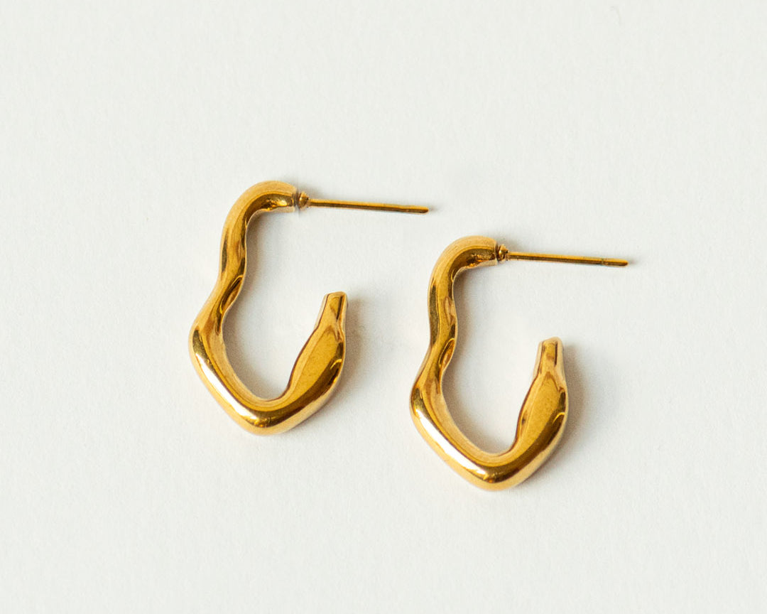 Molten Gold Hoop Earrings