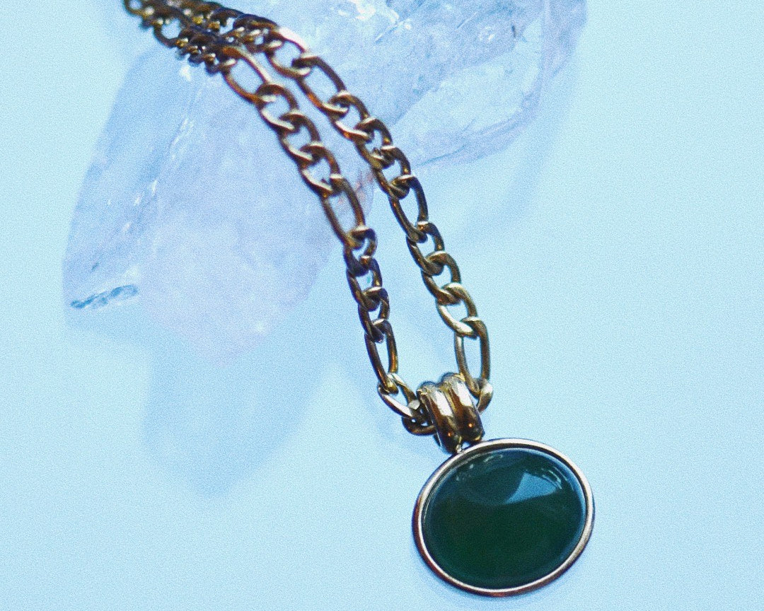 Maya Green Pendant Charm Chain Necklace