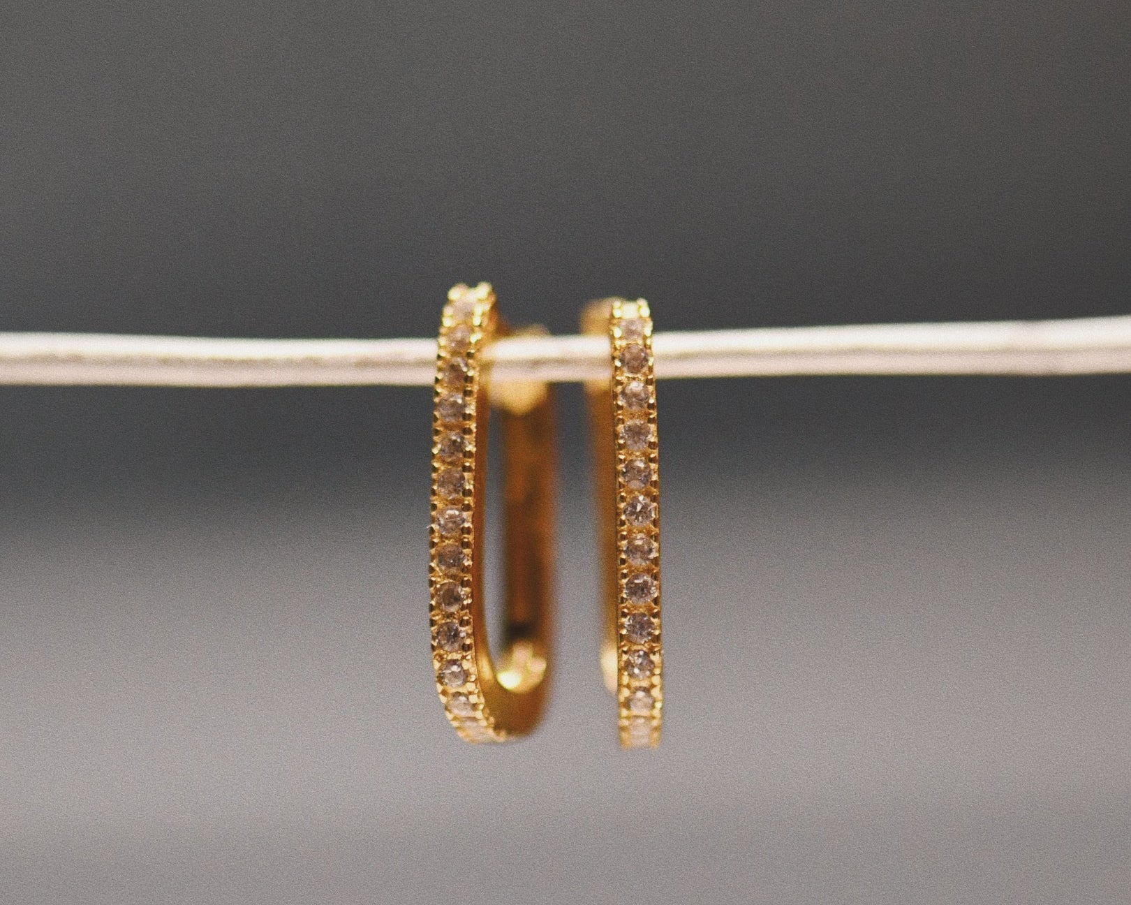 The Pavé Crystal Oval Hoops 